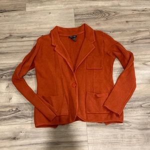 Orange knit blazer